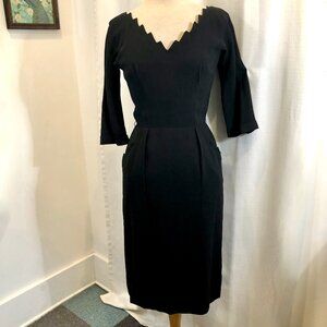 Nettie Rosenstein Little Black Dress Vintage 1950s I. Magnin & Co.